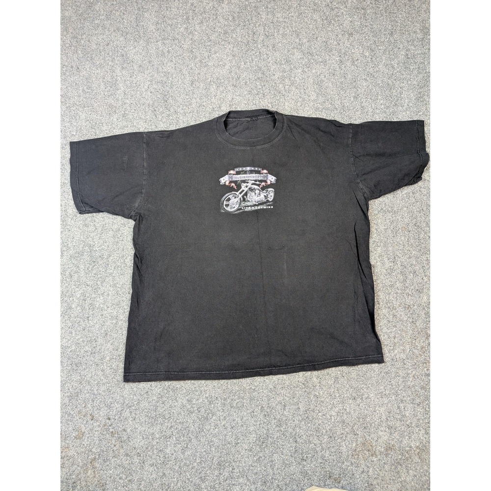 All American Dream‎ Shirt Mens Large Black Motorcycle Chopper Live Let Ride Tee